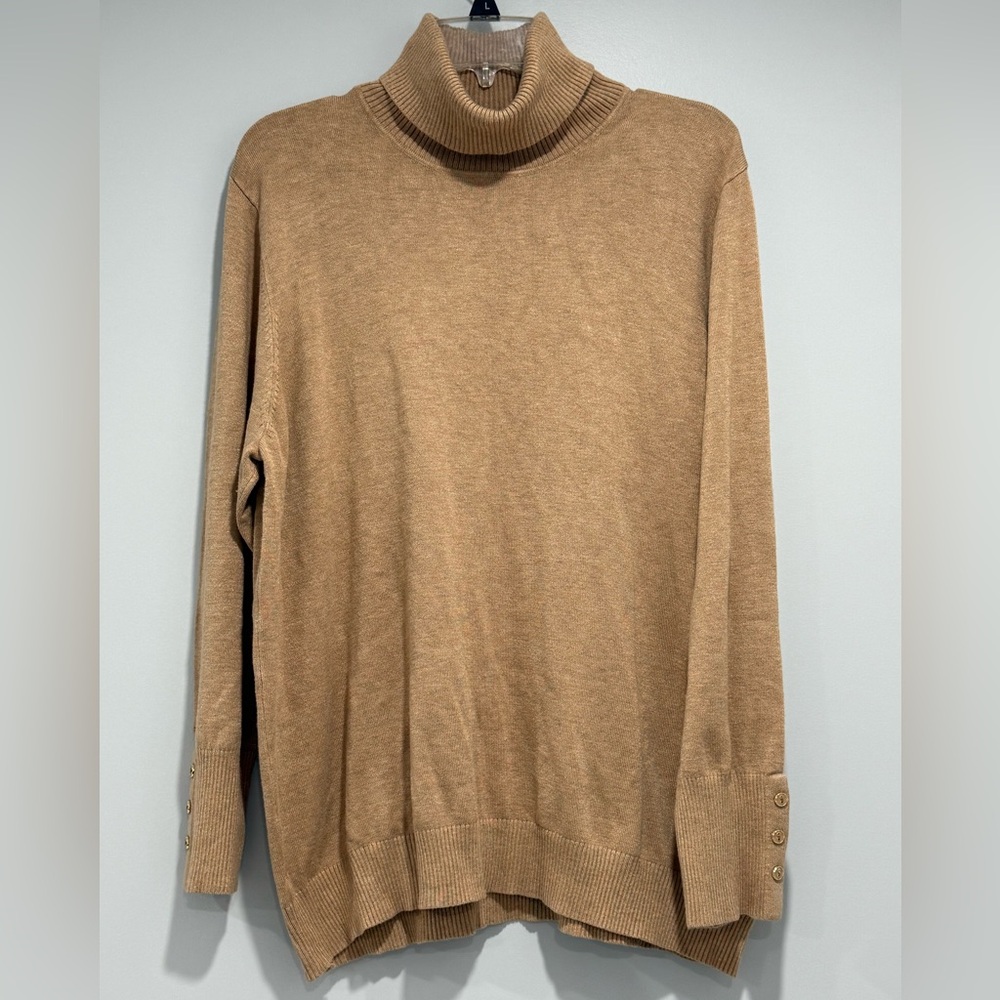 Joseph A. Women’s Tan Turtleneck Sweater Size 2X